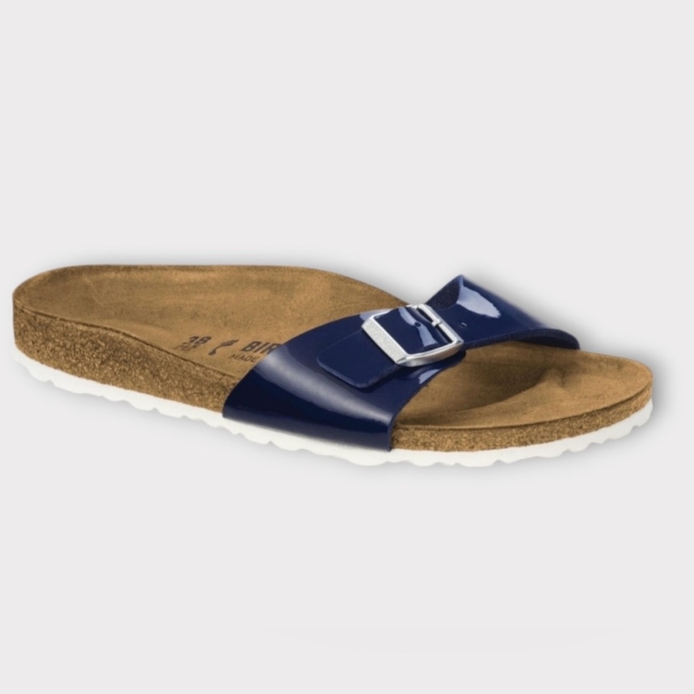 Birkenstock Birko-Flor Madrid Patent Leather - Navy 39 narrow